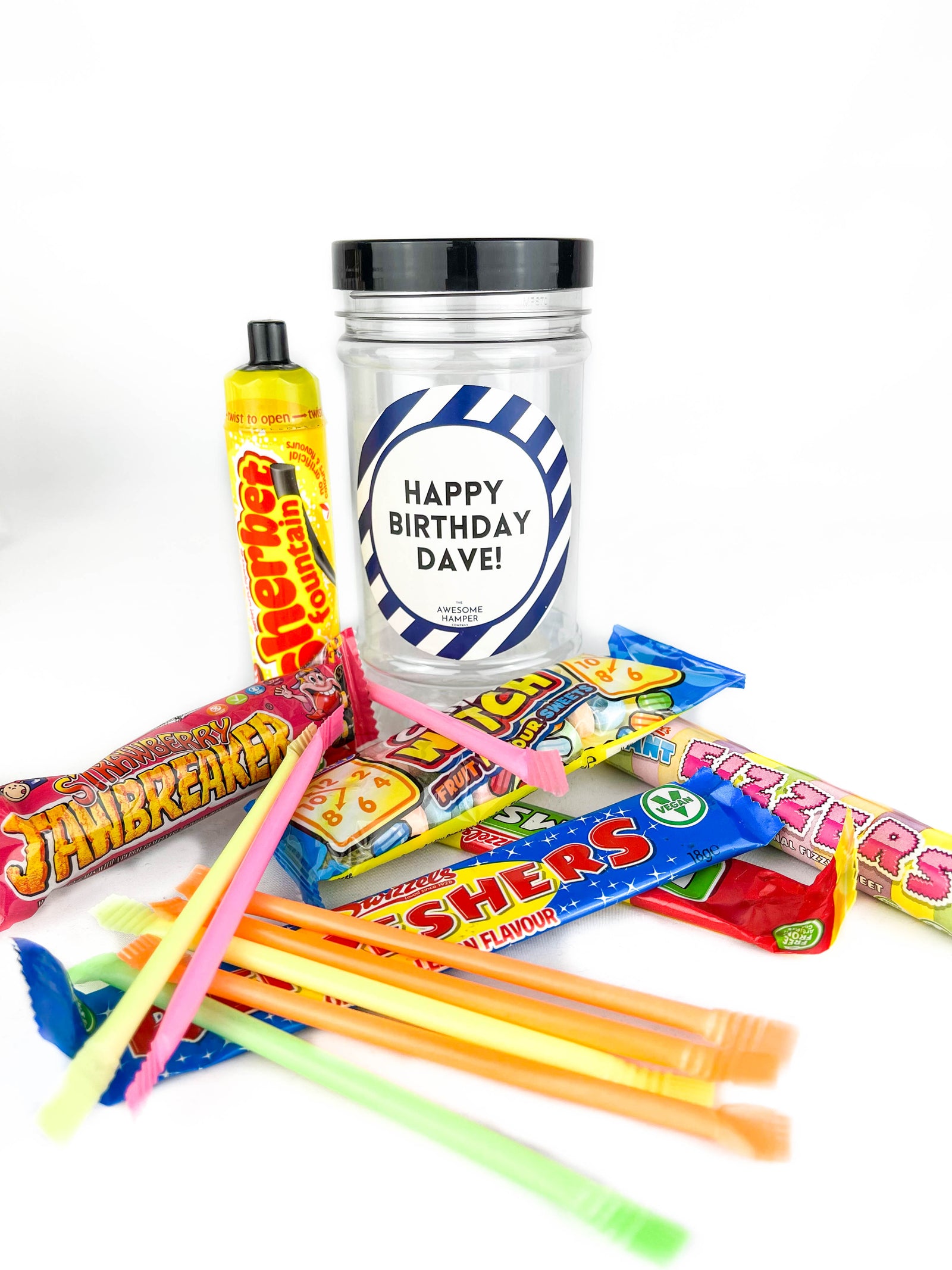 Large Personalised Retro Sweet Jar